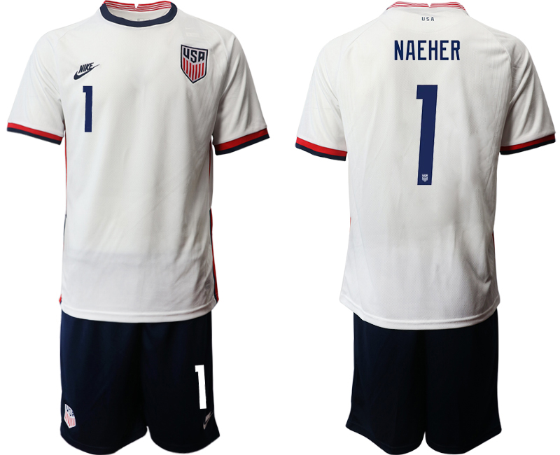 Men 2020-2021 Season National team United States home white #1 Soccer Jersey->united states jersey->Soccer Country Jersey